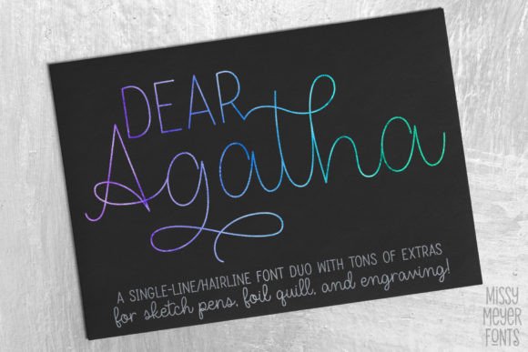 Dear Agatha single Line Font